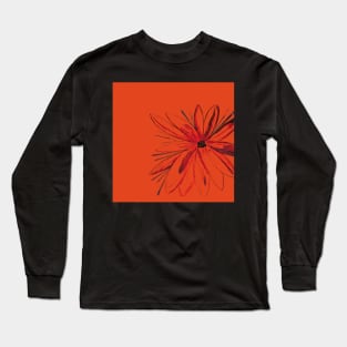 Original Acrylic Painting, Whimsical Flower Long Sleeve T-Shirt